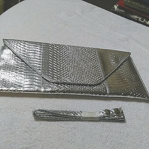 Snake Skin Pattern Envelope Clutch